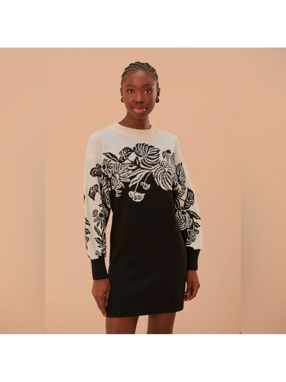 Farm Rio Surreal Garden Knit Sweaterdress